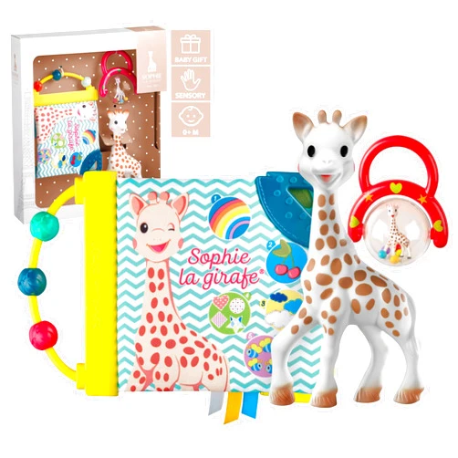 Sophie la girafe | Birth Gift Set | Includes Sophie la girafe, Awakening Book, Handle Rattle | Designed for Teething Babies | Awaken All 5 Senses | Easy to Clean