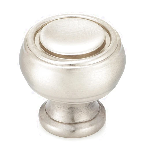 Southern Hills Round Brushed Nickel Cabinet Knobs - Pack of 5 Knobs - Satin Nickel Kitchen Cabinet Hardware Drawer Pulls - SHKM019-SN-5