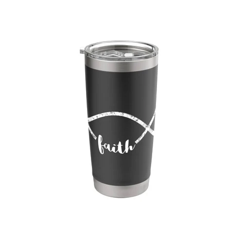 Christianity Jesus Christ Ichthy Fish Church Gifts Jesus Fish Ichthy Emblem Christian Faith Symbol Ichthus Stainless Steel Insulated Tumbler