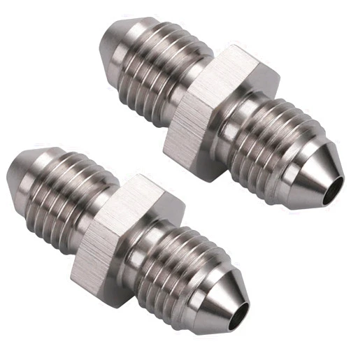 Podavelle 3AN Male to 3AN Male Stainless Steel Brake Clutch Fuel Oil Fitting Adapter Coupler 2PCS