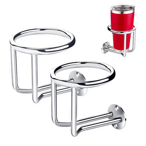 Marinebaby 2 PCS Boat Ring Cup Holder Stainless Steel Ringlike Drink Holder for Marine Yacht