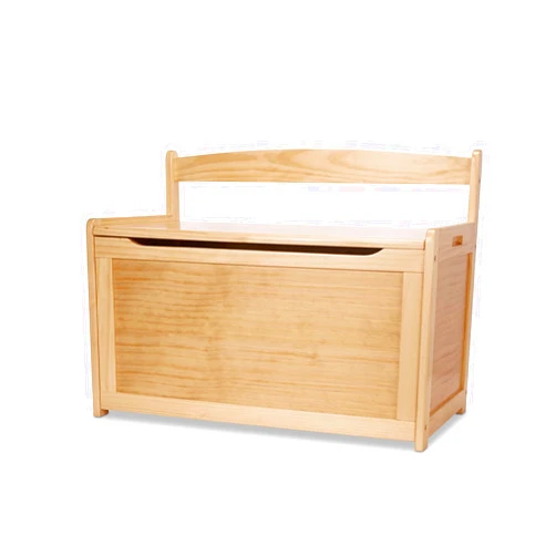 Melissa & Doug Wooden Toy Chest - Light Wood Furniture for Playroom, Blonde