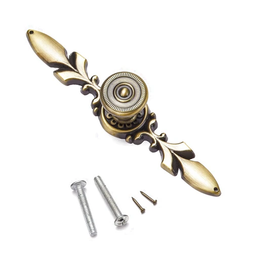 Aandxmok 10 Pack Round Antique Bronze Cabinet Pulls - 0.86” Knob & 4.7” Plate - Boho Drawer Knobs for Kitchen Cabinet Handles and Knobs, Bathroom Drawer Pull, Bedroom Dresser Drawer Decorative