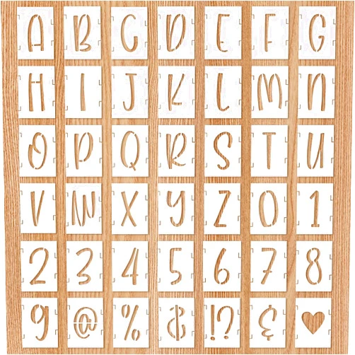 DIVINA VITAE 42 Pcs Letter and Number Stencils 3 Inch Letter Stencils Reusable Plastic Letter and Number Templates Spray Paint Stencils Alphabet Stencil Symbol Numbers Craft Stencils for Painting DIY Craft