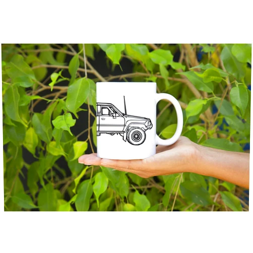 Killer Bee Moto KillerBeeMoto: 11 Oz Limited Release Japanese Toyota 4Runner Four Wheel Drive Off Road Surf Vehicle Side View Coffee Mug (White)