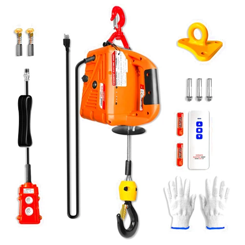 YATOINTO 3 in 1 Electric Hoist Winch, 1100lbs Portable Electric Power Winch with Wire and Wireless Remote Control, 110V Electric Hoist Crane, Overload Protection 25ft Lifting Height for Towing