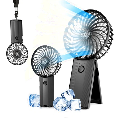 VPAYI Portable Handheld Fan Black,Rechargeable Small Personal Fan,15H Max Cooling Time,4 Speeds Battery Operated Fan,Women,Men's Travel essentials,Suitable for Outdoor/Commuting/Makeup/Office.