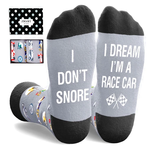 Zmart Funny Tractor Trucking Gifts for Men Teens - Novelty Race Car Socks, Motorcycle Socks, Train Socks