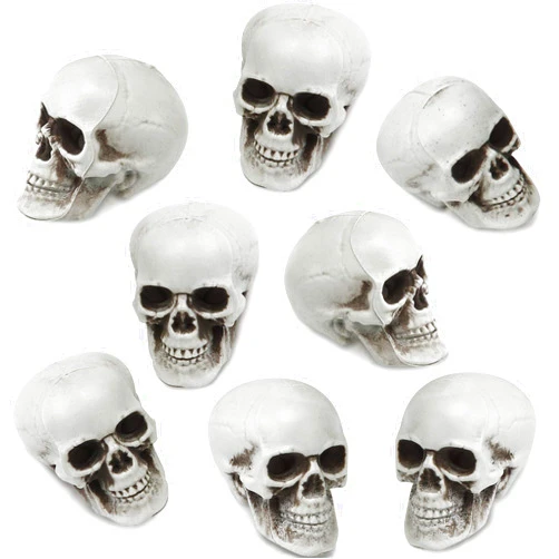 Boao 8 Pieces Halloween Skulls Realistic Looking Skulls Human Skeleton Head Skull for Halloween Bar Home Table Decoration (1.8 x 1.8 x 2.4 Inches)