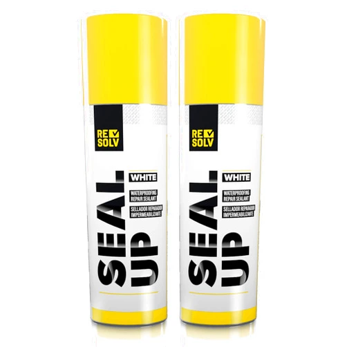 Seal Up Spray-on White Sealant 2-Pack, Waterproof Sealant, Gutter Sealant For Rain Gutters, Window Sealant, Repair Sealer Spray, Waterproofs Leaks & Seepage - Industrial Grade, Resists Extreme Weather