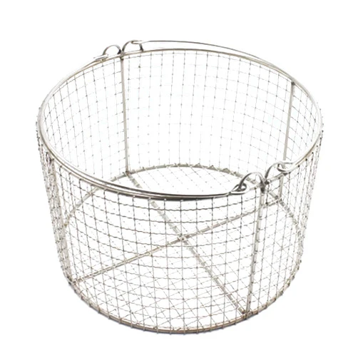 HUANGHAIQIU Round 304 Stainless Steel Sterilization Basket, Instrument Tray and Mesh Perforated Baskets Sterilization Tray,for Lab Instrument Supplies,40 * 20cm