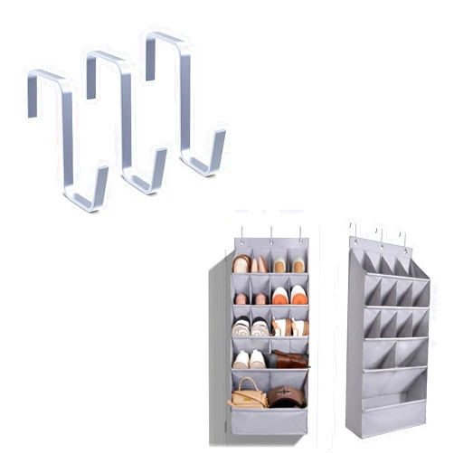 FENTEC Over-the-Door-Shoe-Organizers Grey