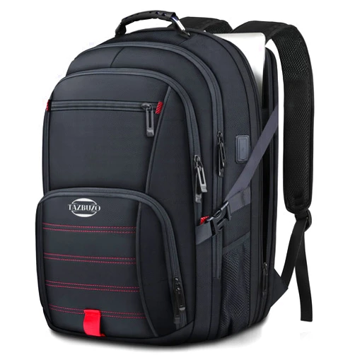 Tazbuzo Travel Backpack, Extra Large Backpack, tazbuzo Laptop Backpack for Men, Big Backpack, 50L Heavy Duty Water Resistant TSA Airline Approved Business Work Computer Bag with USB Port, Fits 17 Inch Laptops