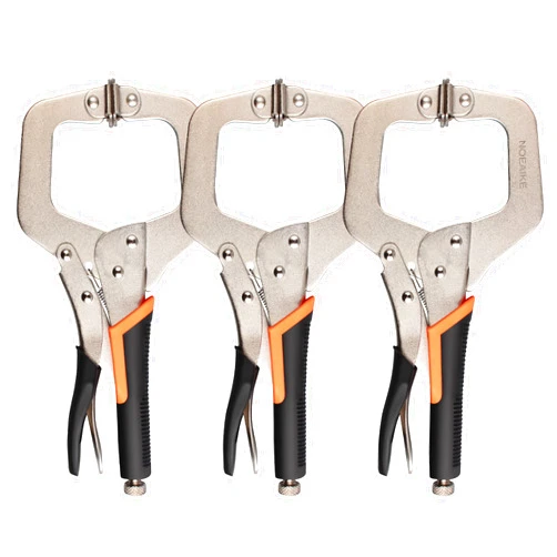 NOEAIKE 3-Pack 11 Inch Metal Face Clamps for Welding& Woodworking,Adjustable Heavy Duty Locking Pliers C Clamps