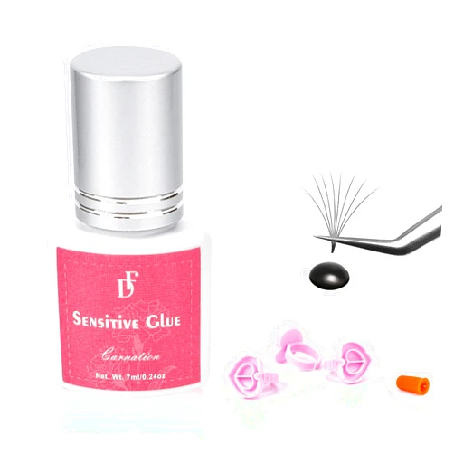 DF touchjoy Sensitive Eyelash Extension Glue, No Fume Lash Glue 3-5 S Drying Time/Retention 4-5 Weeks for Professional Use-Black (7ML)