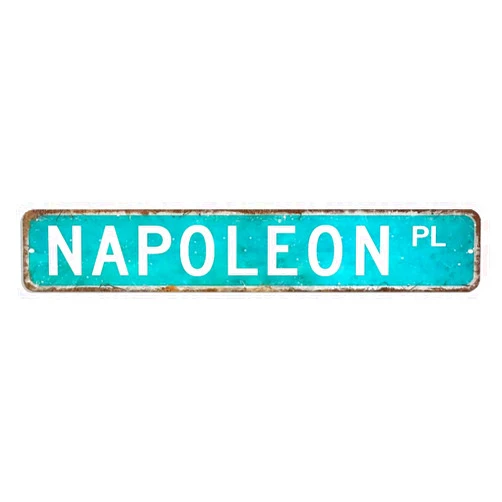 VEHFA Napoleon Retro Street Sign, Pet Animals Vintage Wall Art Plaque, Napoleon Metal Signs Indoor/Outdoor Wall Decor 3 X 18 Inch