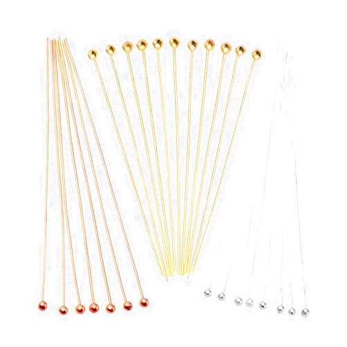 Muzrunq Ball Head Pins DIY Jewelry Making Copper Headpins Needles Multi-Purpose for Earring Bracelet 600PCS.