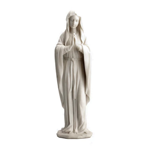 Veronese Design 11 3/4 Inch Virgin Mary The Blessed Mother Resin Statue Marble White Finish