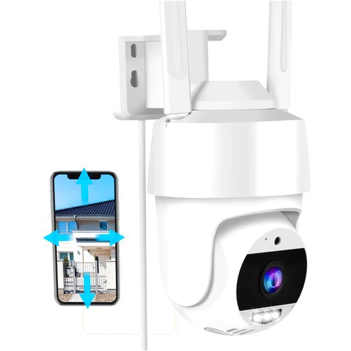 P Panoraxy 2K Security Camera Outdoor - 4MP 360° View WIFI Camera, IP66, Motion Detection&Siren, Auto Tracking, Two Way Talk, Pan Tile Color Night Vision, Outside 2.4g IP Cameras with Spotlight For Home Security