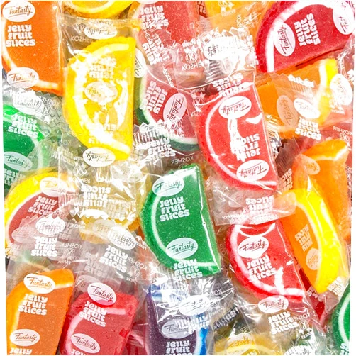 CRAZYOUTLET Fruit Slices - 2 Pound Bulk Pack (About 60 Count) - Jelly Candy - Assorted Flavors - Individually Wrapped Fruit Slices Candy for Holiday Snacking and Gifting