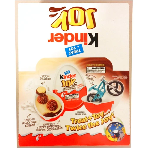 KJ Kinder Joy Chocolate Surprise Egg with Toy Inside, 12 eggs (8.4oz Total)