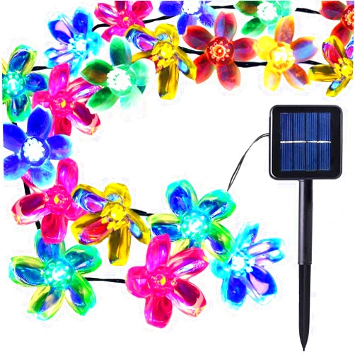 LeeTia Solar String Lights Waterproof Outdoor 50 LED 22FT 8-in-1 Mode for Home Christmas-Multicolor