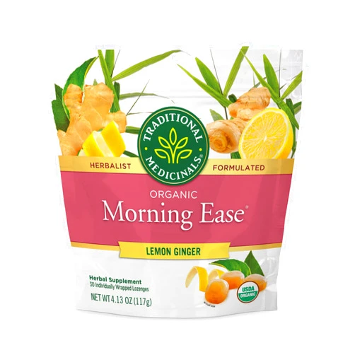 Traditional Medicinals Lozenges, Organic Morning Ease Lemon Ginger, Relieves Nausea & Morning Sickness Associated w/ Normal Pregnancy, 30 Individually Wrapped Lozenges