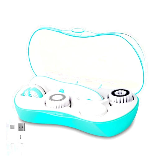 CNAIER Rechargeable Facial Cleansing Spin Brush Set with 4 Exfoliation Brush Heads - Waterproof Face Spa System by CNAIER - Face Brushes for Cleansing and Exfoliating