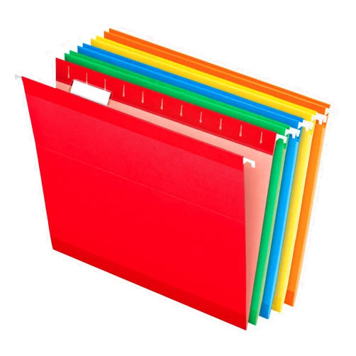 Pendaflex Reinforced Hanging Folders, Letter Size, Assorted Colors 1/5 Cut, Tabs and Inserts, 25 Per Box (41522AMZ)