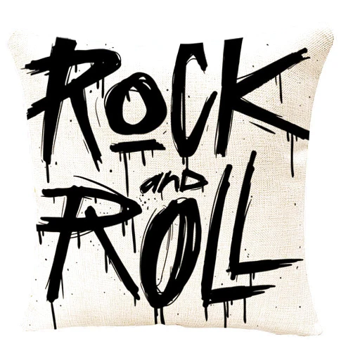 IBILIU Throw Pillow Covers Old Hand Draw Sketch Rock and Roll Cushion Pillow Case Home Decor Pillowcase 18x18 Inches