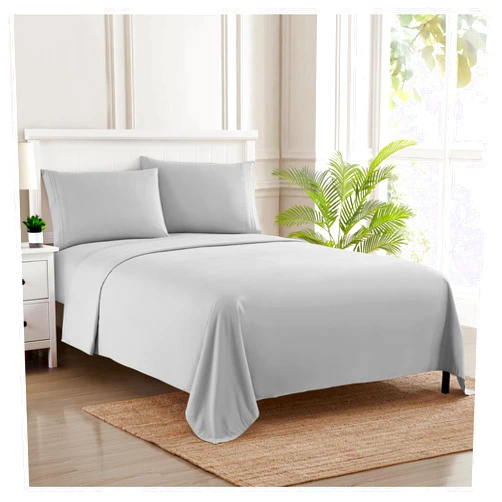 Sweet Home Collection Twin Sheets - Breathable Luxury Sheets with Full Elastic & Secure Corner Straps Built In - 1800 Supreme Collection Extra Soft Deep Pocket Bedding Set, Sheet Set, Twin, Silver