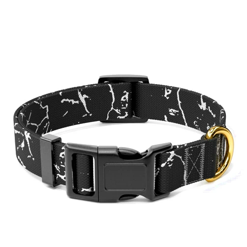 Rnivvi Dog Collar, Adjustable Dog Collar for Small Dogs, Cute Puppy Collar for Boy and Girl Dogs, Soft Heavy Duty Pet Collars with Quick Release Buckle for Walking Running, Black Marble