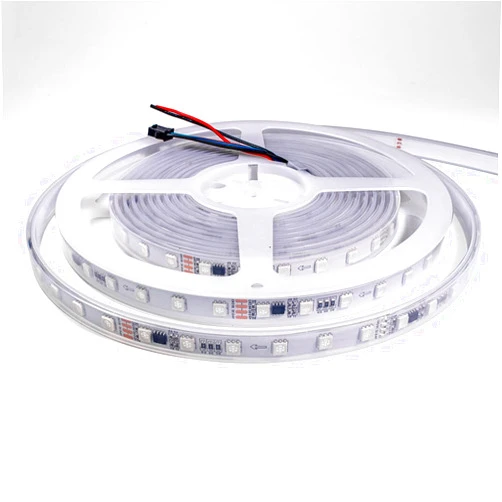 Wixure WIXUER® 33FT 10meters TM1934 24V 60 LEDs/m Dual Signal Pixel Dream Color 10 meters led strip light White FPC Waterproof Light Flexible Tape 5050 RGB IP67 Excluding controllers, transformers