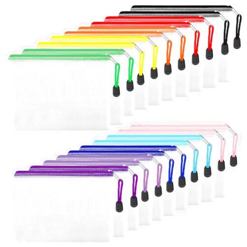 EOOUT 20pcs Small Zipper Pouch Organizing Bags, 6.5 x 4.7 Inches in 10 Colors for Travel Storage and School Office Supplies Storage