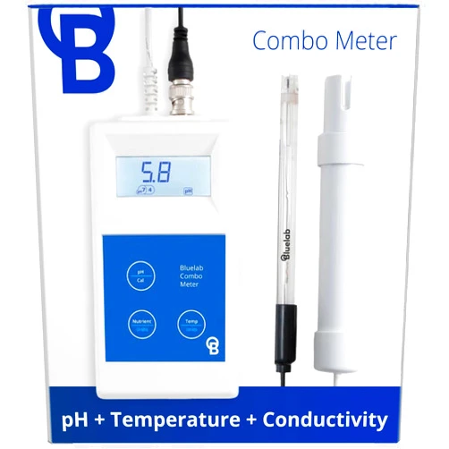 Bluelab METCOM Combo Meter for pH, Temperature, Conductivity (Nutrient) in Water with Easy Calibration, Digital TDS/PPM Tester for Hydroponic System and Indoor Plants