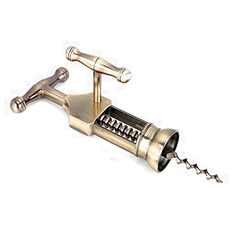 JUJU LLMM Vintage Corkscrew Wine Opener, Antique Legacy Wine Bottle Corkscrew, Retro Bronze Finish Bottle Opener Household Party Kitchen Bar Accessory Plug Pulling Rod Wine Tool Zinc Alloy