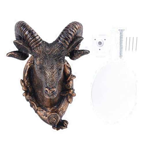 Derefine Animal Head Single Wall Hook, Animal Shaped Coat Hat Hooks, Modern Decorative Wall Hooks for Hanging Coat Bag, Wall Mounted Animal Single Wall Hanger(Goat (Antique Gold))