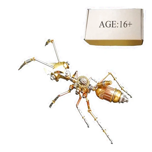 OYDL 3D Metal Puzzles for Adults, 150+PCS Little Ant Mechanical Steampunk Insect Model Kit, DIY Assembly Kit to Build, 3D Jigsaw Puzzle Desk Ornament Kit Craft Toys for Teens
