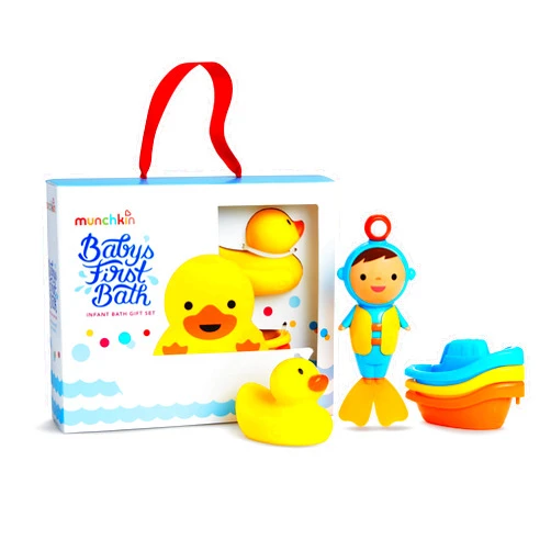 Munchkin Store Munchkin Baby's First Bath, Bath Toy Set, Includes Gift Box for Baby Registries and Gifting