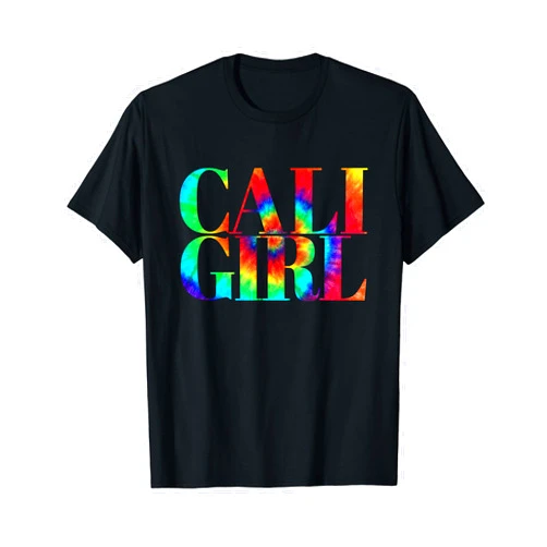Cali Girl Clothes Cali Girl Tie Dye Letters I Heart California Love T-Shirt
