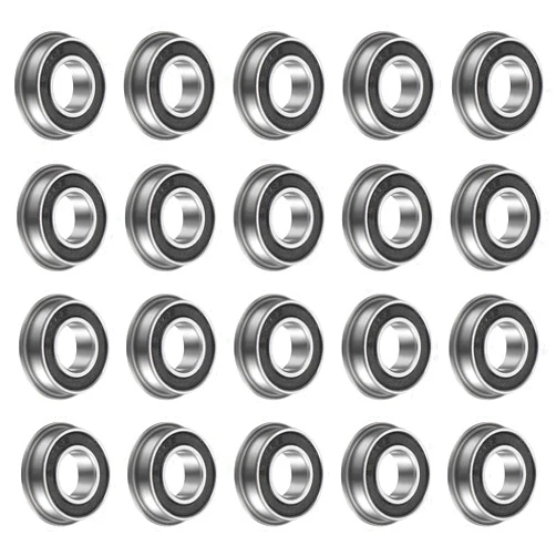 uxcell F688-2RS Flanged Ball Bearing, 20pcs 8x16x5mm Chrome Steel Double Sealed ABEC1 Flange Bearings