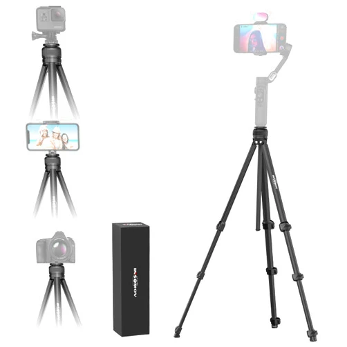 INSOMOV 55inch Camera Tripod Aluminum Alloy Complete Tripod for Gimbal Stabilizer, Camera, Phone Stand Travel Tripod 1.4m Adjustable Height, Lightweight(INSO-T3)