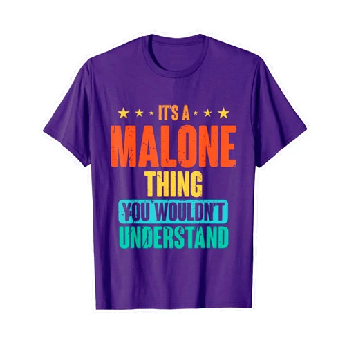 Retro Malone Personalized Birthday 70's Apparel Vintage Malone First Name Retro Personalized Birthday 80's T-Shirt