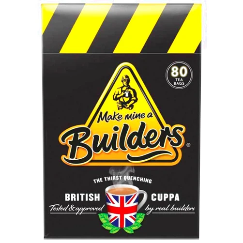 SUPOOBE Make Mine a Builder's Teabags | Master Blended British Black Tea (Black, 80 Count (Pack of 1))