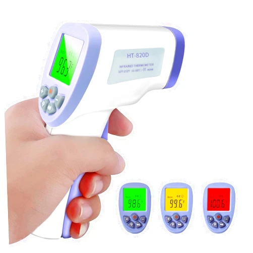 CRFISH Forehead Thermometer, Adult Children Infant Non-Contact Infrared Thermometer with Fever Alarm, Silent Mode and Memory Function, for Measuring Body Temperature, Object Surface Temperature