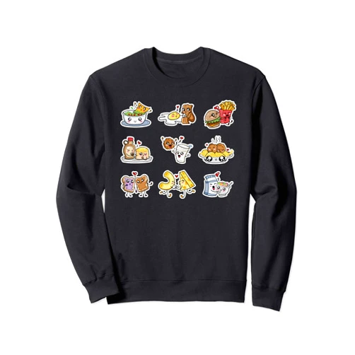 Food is my Valentine by PixelFox Funny Food Couples Gift Bacon Eggs Guac Chips Mac N Cheese Sweatshirt