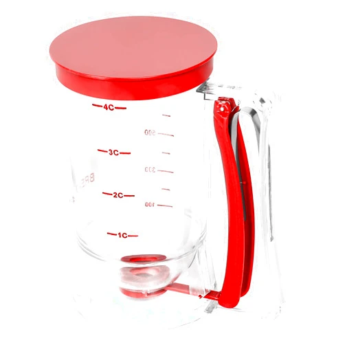 Yieobel Batter separator Cupcakes Pancakes Cookie Cake Waffles Batter Dispenser cookie separator batter Cream Speratator Cup Measuring Baking Tools (red)