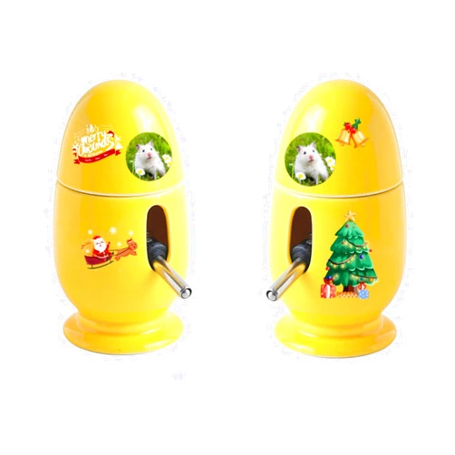 Weixiyang Custom Pet Heads Christmas Decoration Pet with Ceramic Hamster Water Bottle Holder Small Animal Habitat Decoration with Ceramic Hamster Water Bottle Holder(Personalize it)
