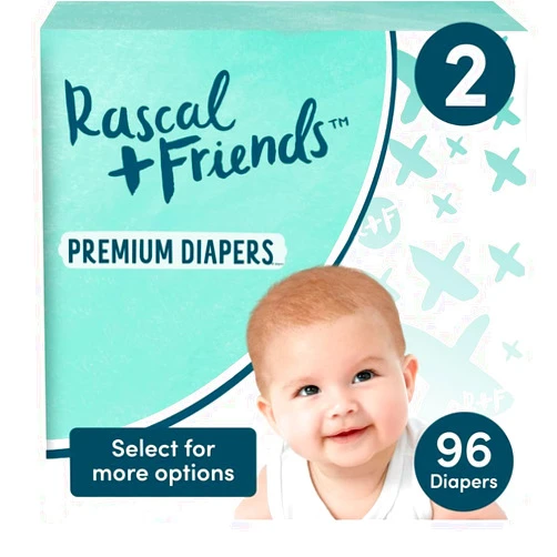 Generic Rascal & Friends 93336 Premium Diapers, Size 2, 96, White