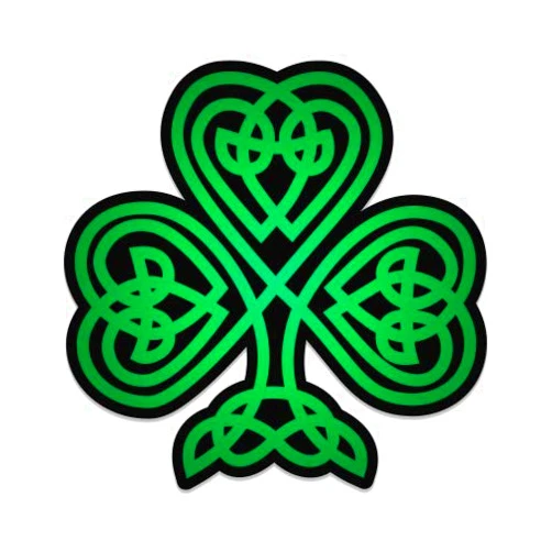 GT Graphics Express Celtic Shamrock Green and Black - Vinyl Sticker Waterproof Decal